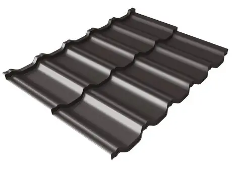 Металлочерепица Grandline Kvinta Uno Grand Line c 3D резом 0,5 Satin RR 32 темно-коричневый