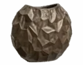 Кашпо TREEZ Effectory — Metal — Плоская сфера Design Crumple — Чернёная бронза
