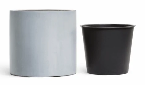 Кашпо TREEZ Effectory — Beton — Цилиндр — Серый ледник